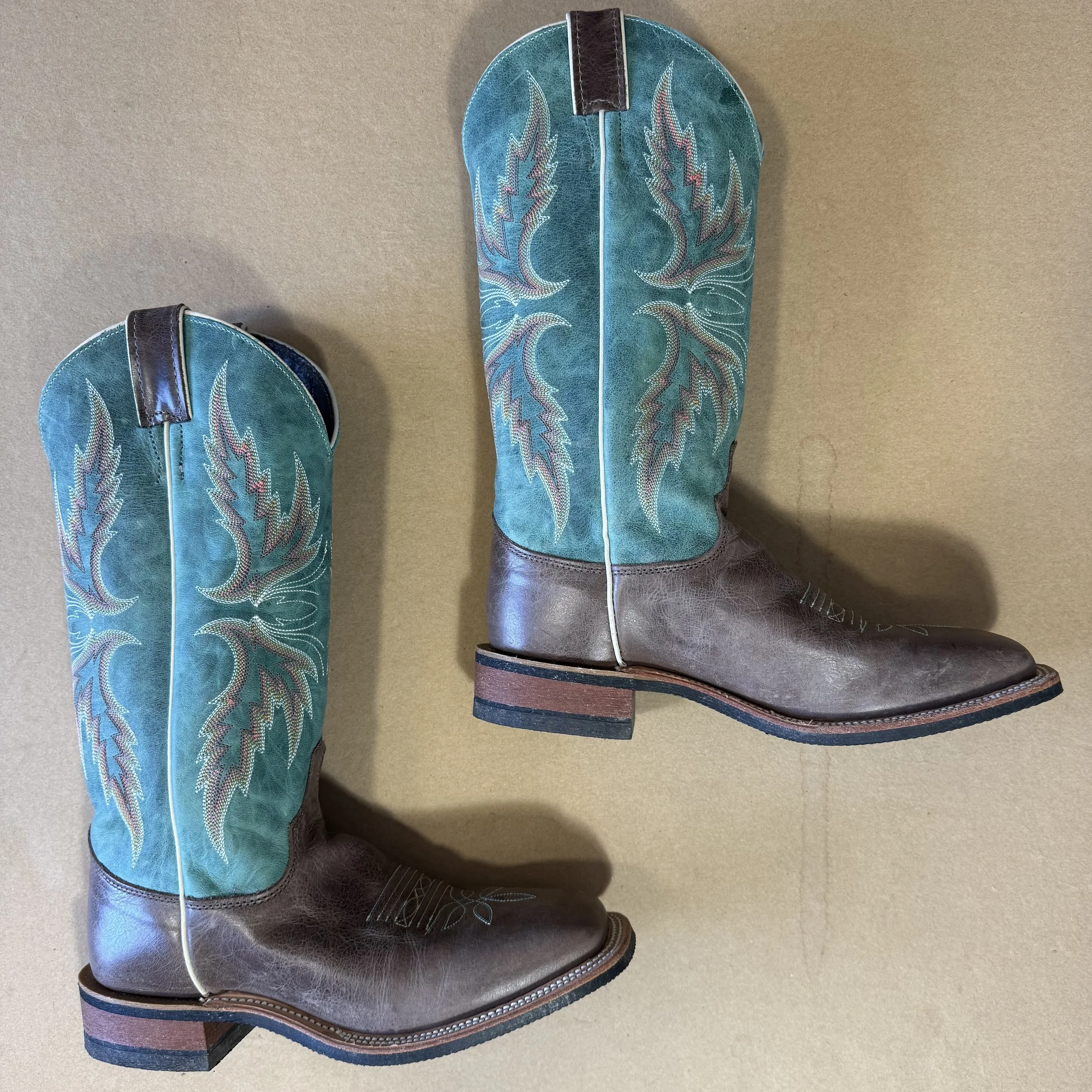 Justin Boots - Ladies Bentrail Teal Flame Stitch 