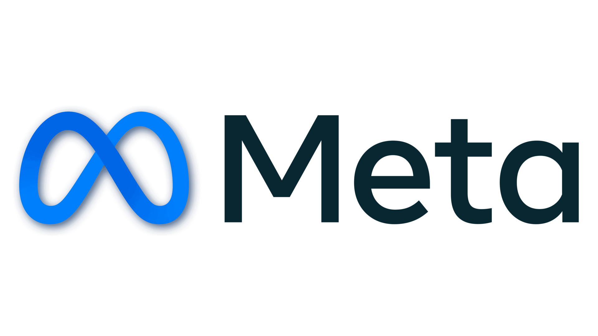 Meta logo with a blue infinity symbol and the word Meta in black text.
