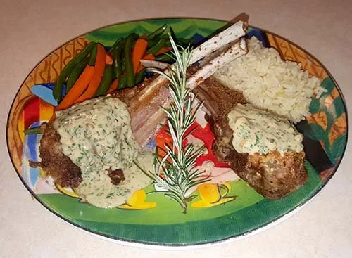 Mustard-Crusted Rack of Lamb with Tarragon Cream Sauce