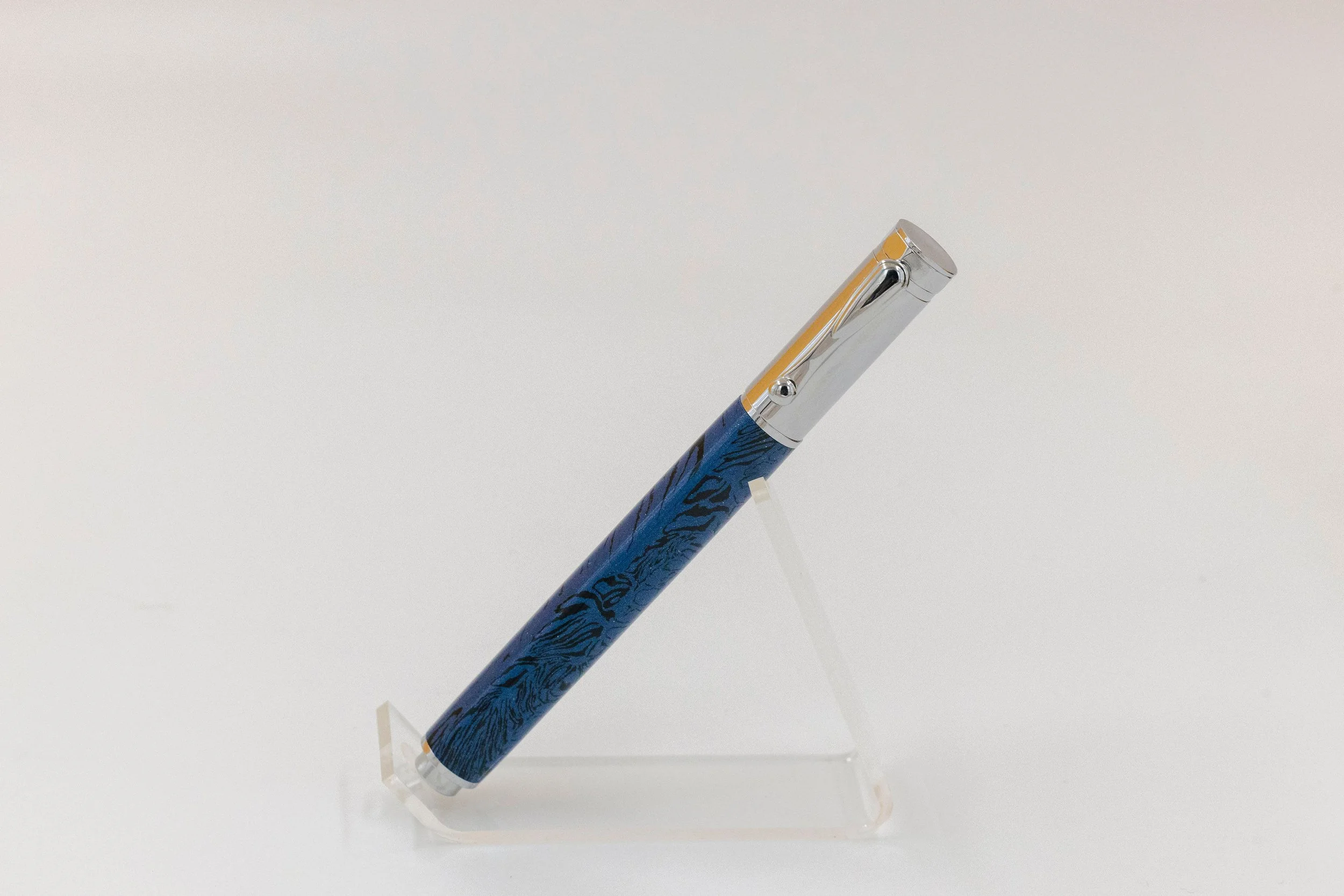 Blue & Black Diamondcast Acrylic Fountain Pen