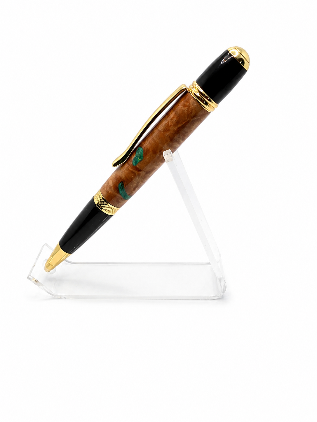 Burl Wood & Gold Elegance Ballpoint Pen