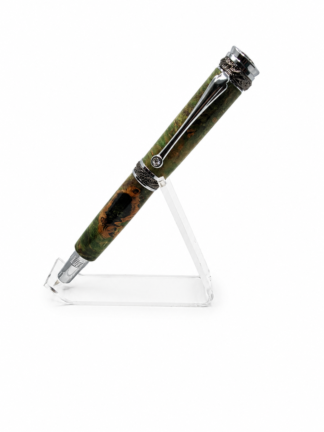Green and Brown Burlwood Rollerbal Pen