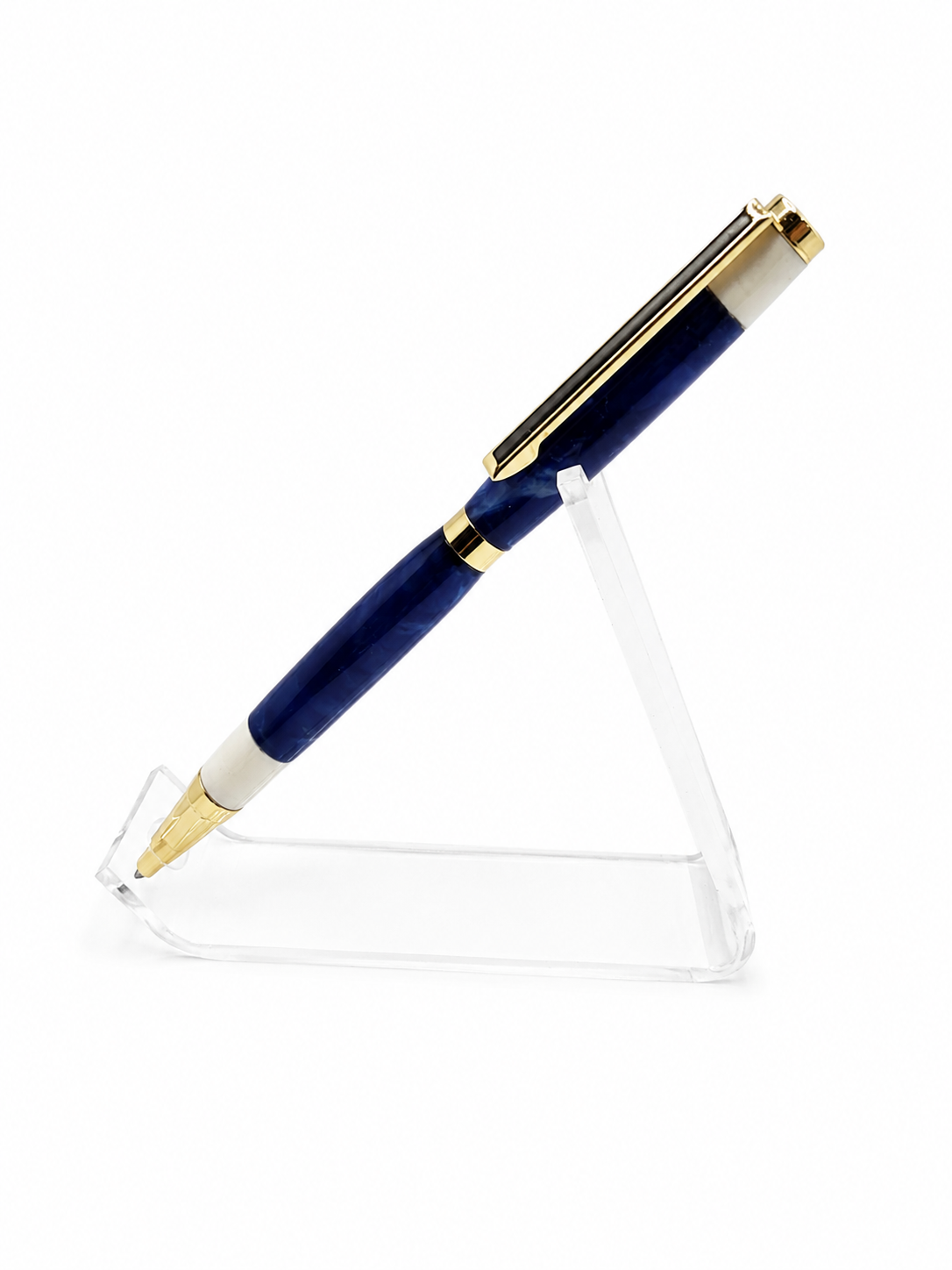 Slimline Blue White Pen