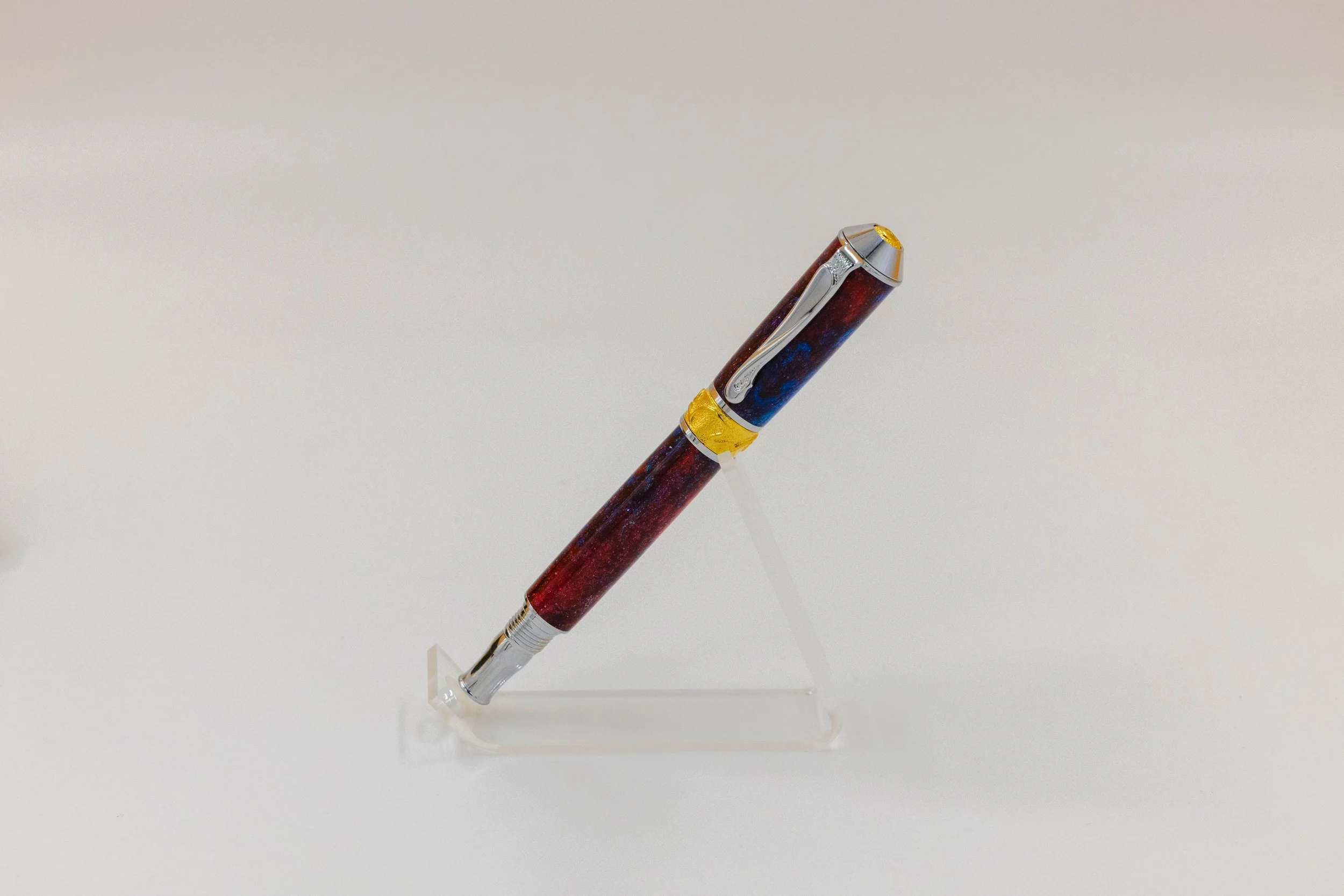 Red, Purple, Blue Galactic Acrylic Fountain Pen