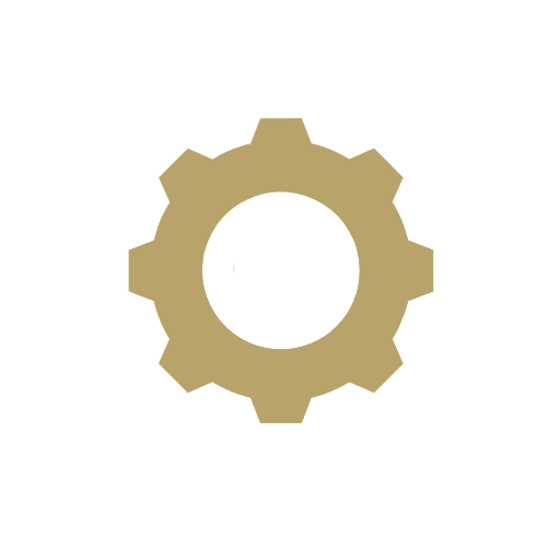 Illustration of a gear with a checkmark at the center, surrounded by three circular icons connected by arrows, representing a process or cycle.