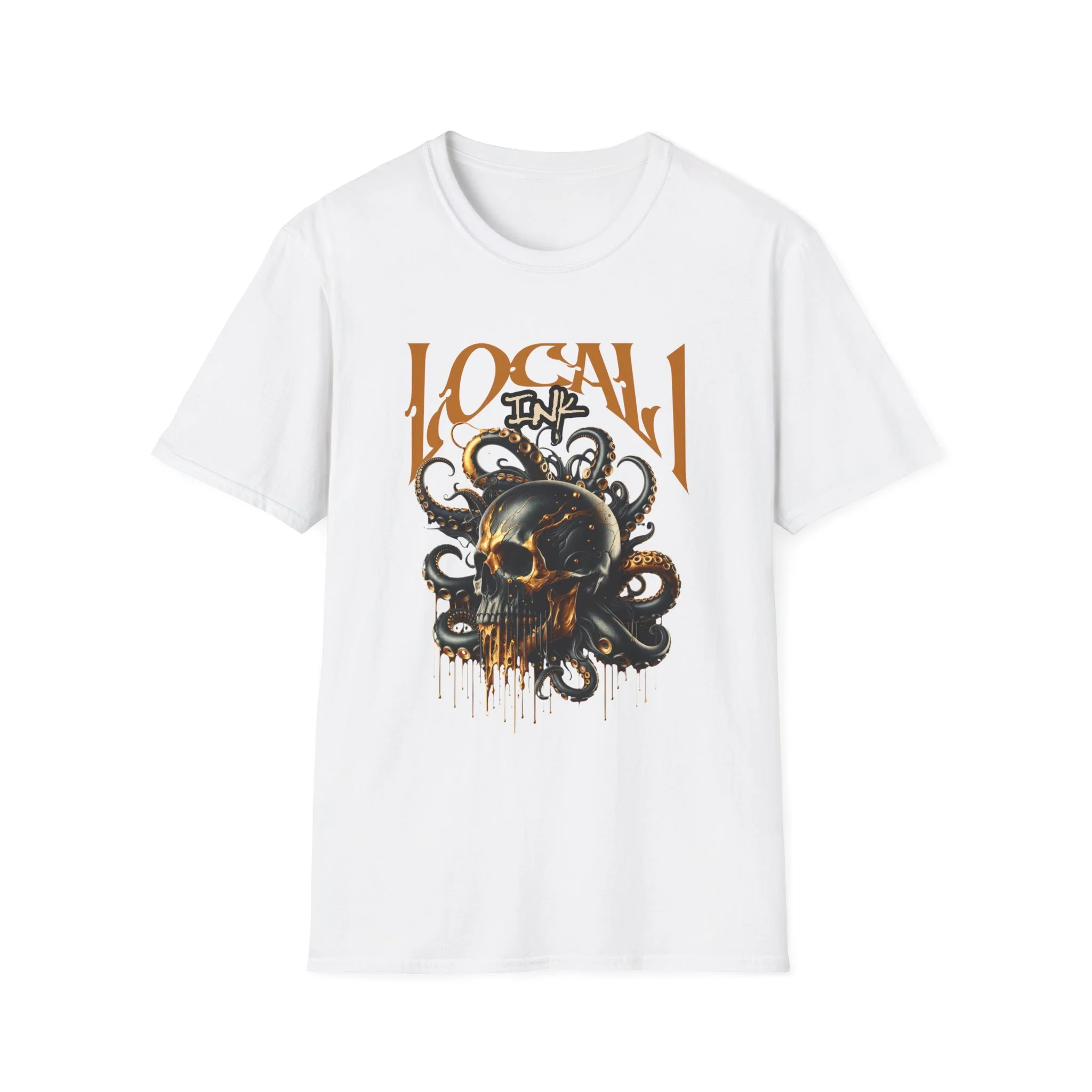 Skull and Octopus T-Shirt | Local Ink Dripping Skull Art