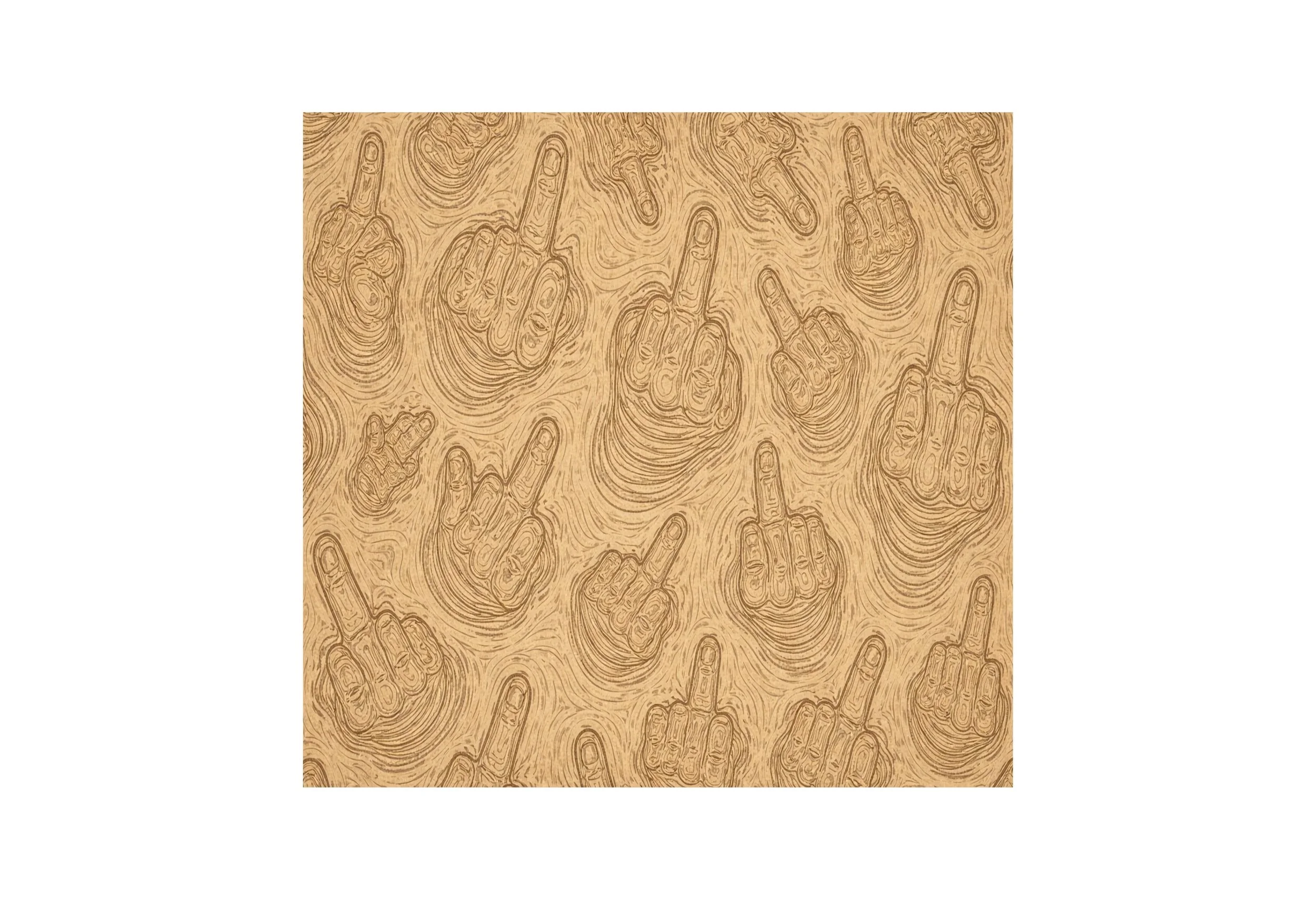 Topographical style middle finger desert color