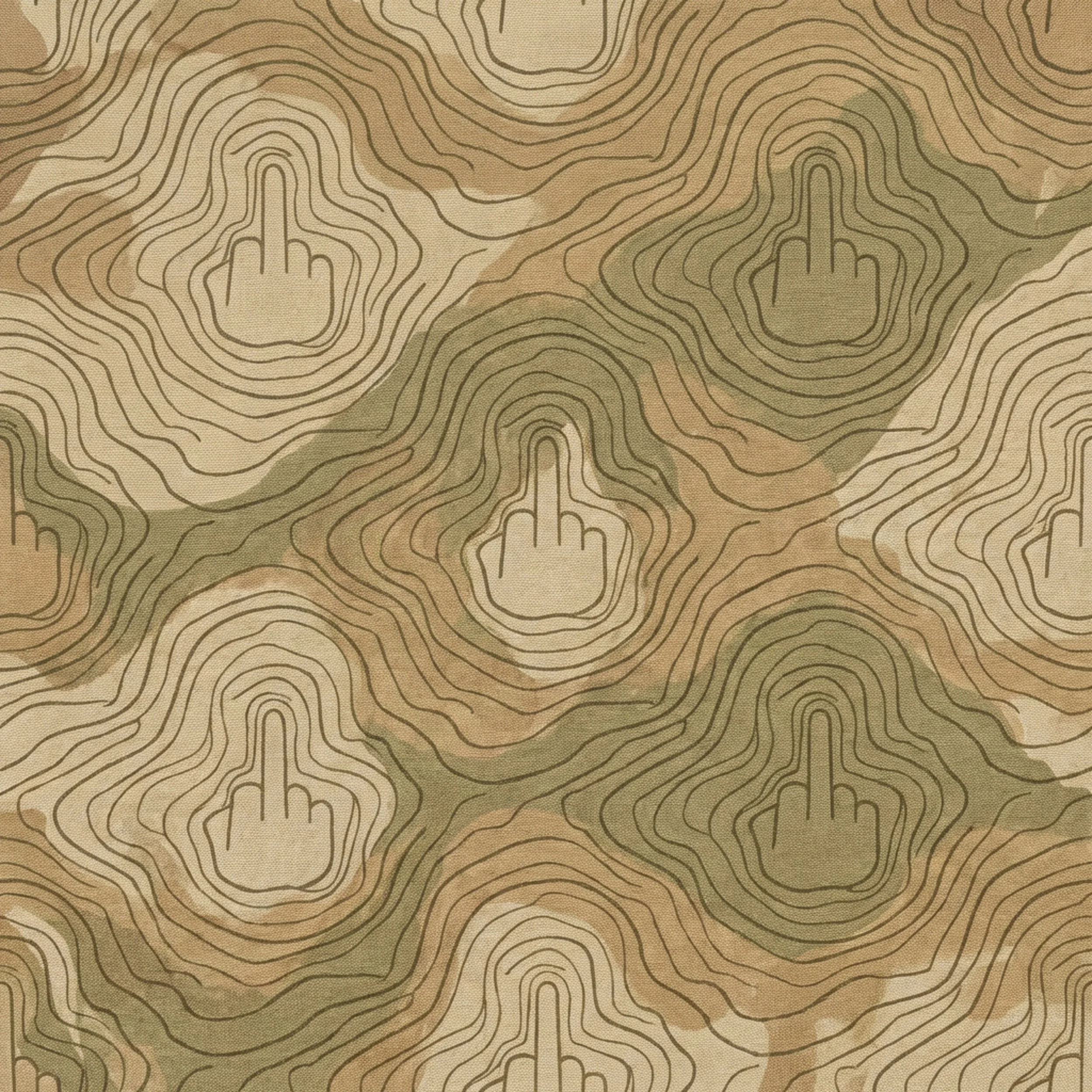 Topographical syle Middle finger desert camo style