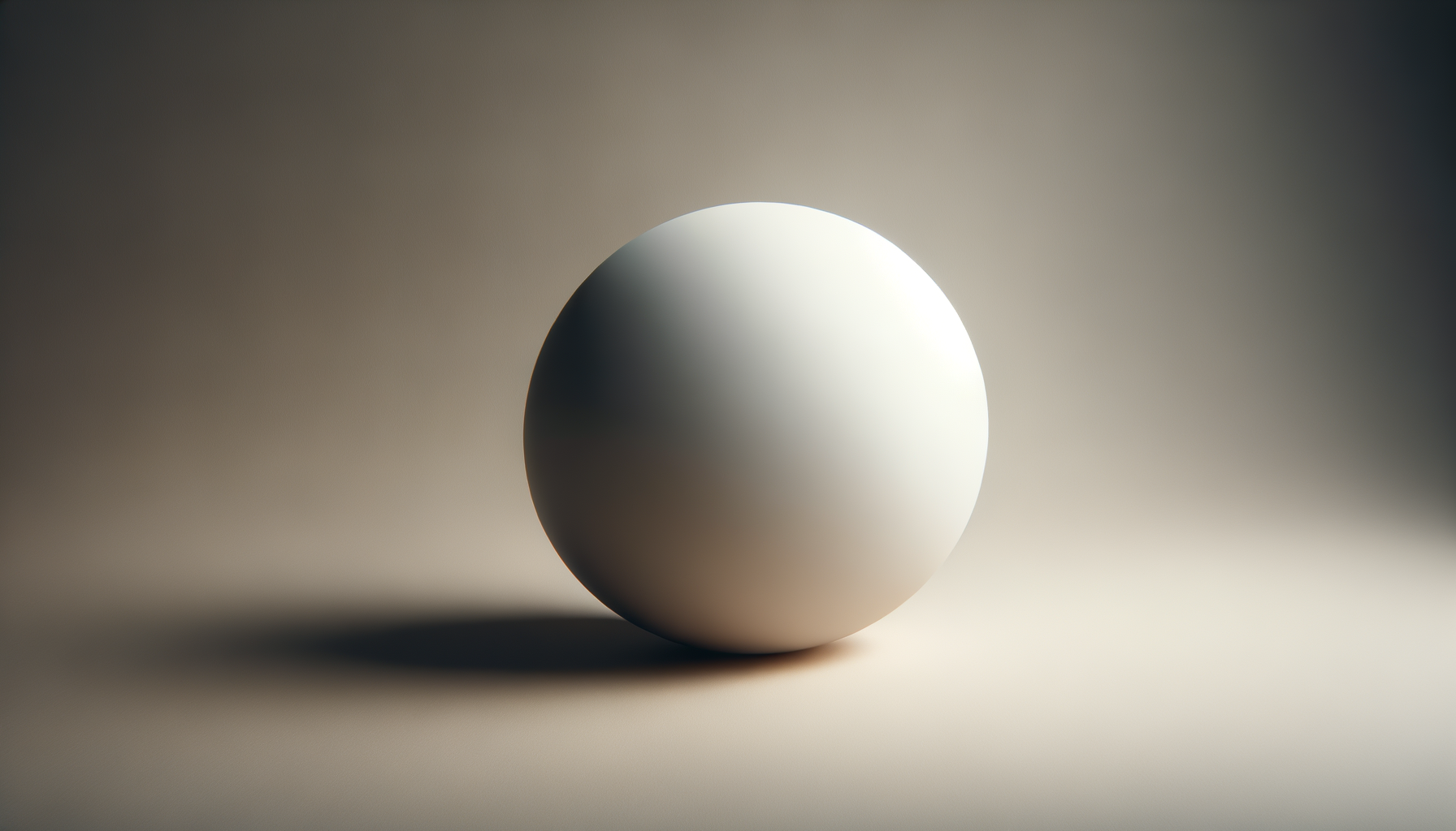 A plain white sphere illuminated from one side, creating a shadow on the opposite side, with a gradient background from dark to light.