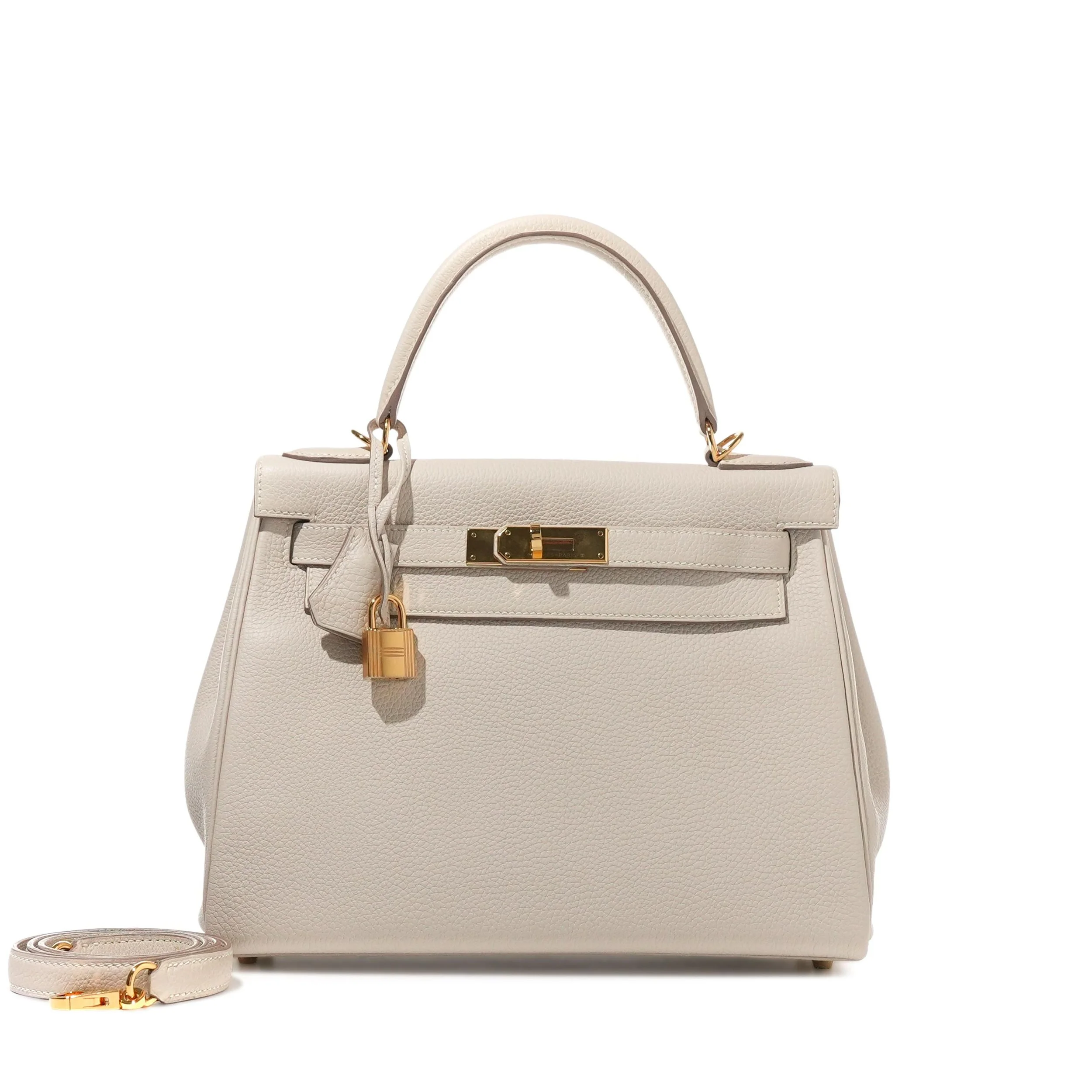 Hermès Kelly 28 Craie Togo GHW