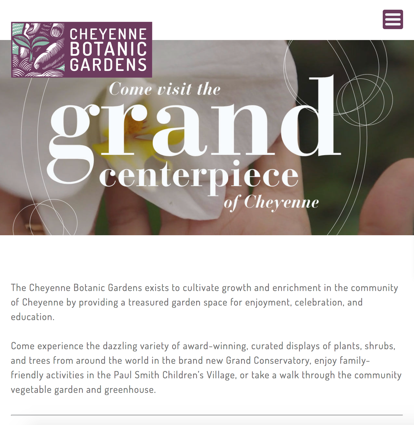 Cheyenne Botanic Gardens: Website and Grand Opening