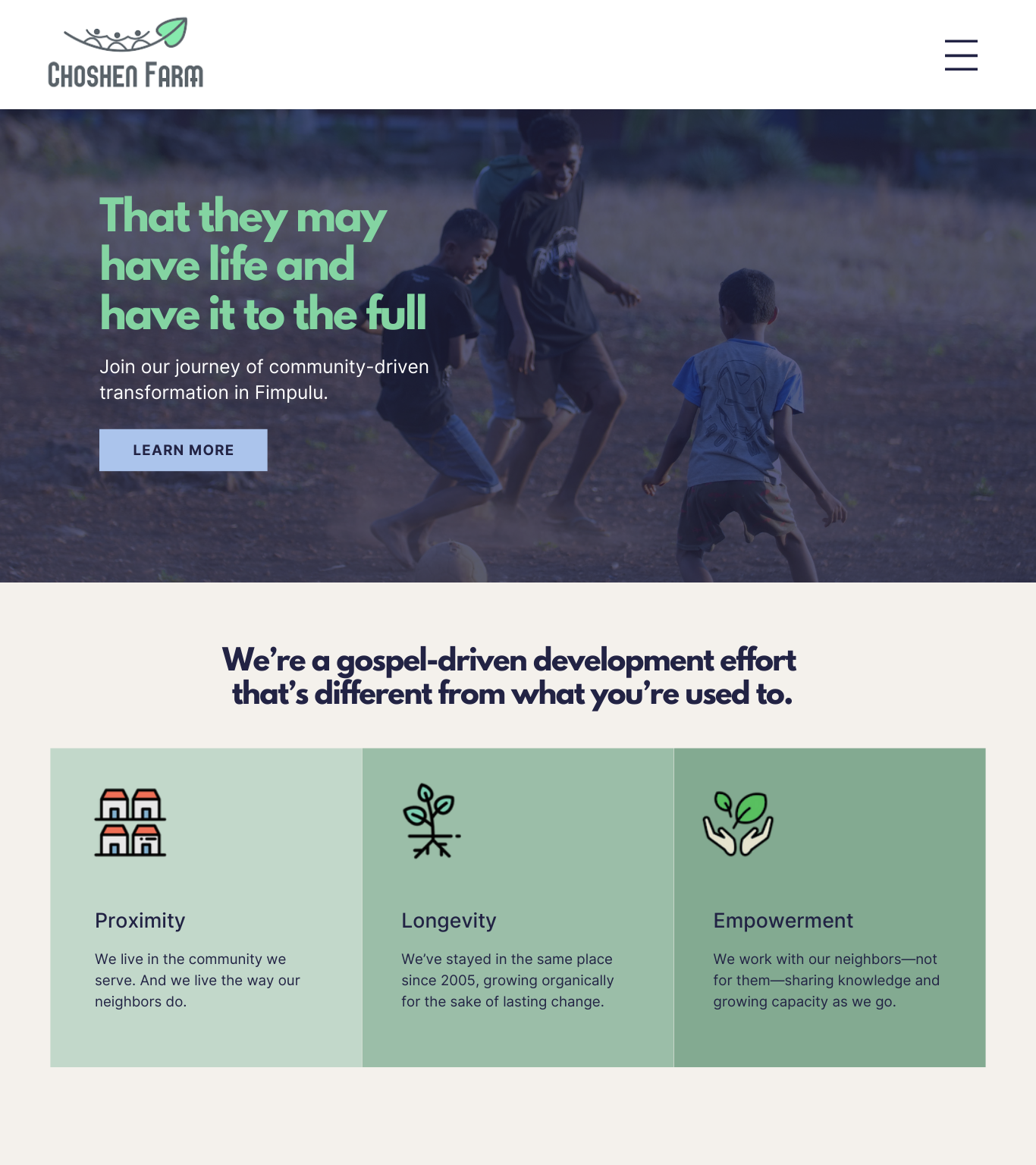 Choshen Farm: Messaging & Website Overhaul