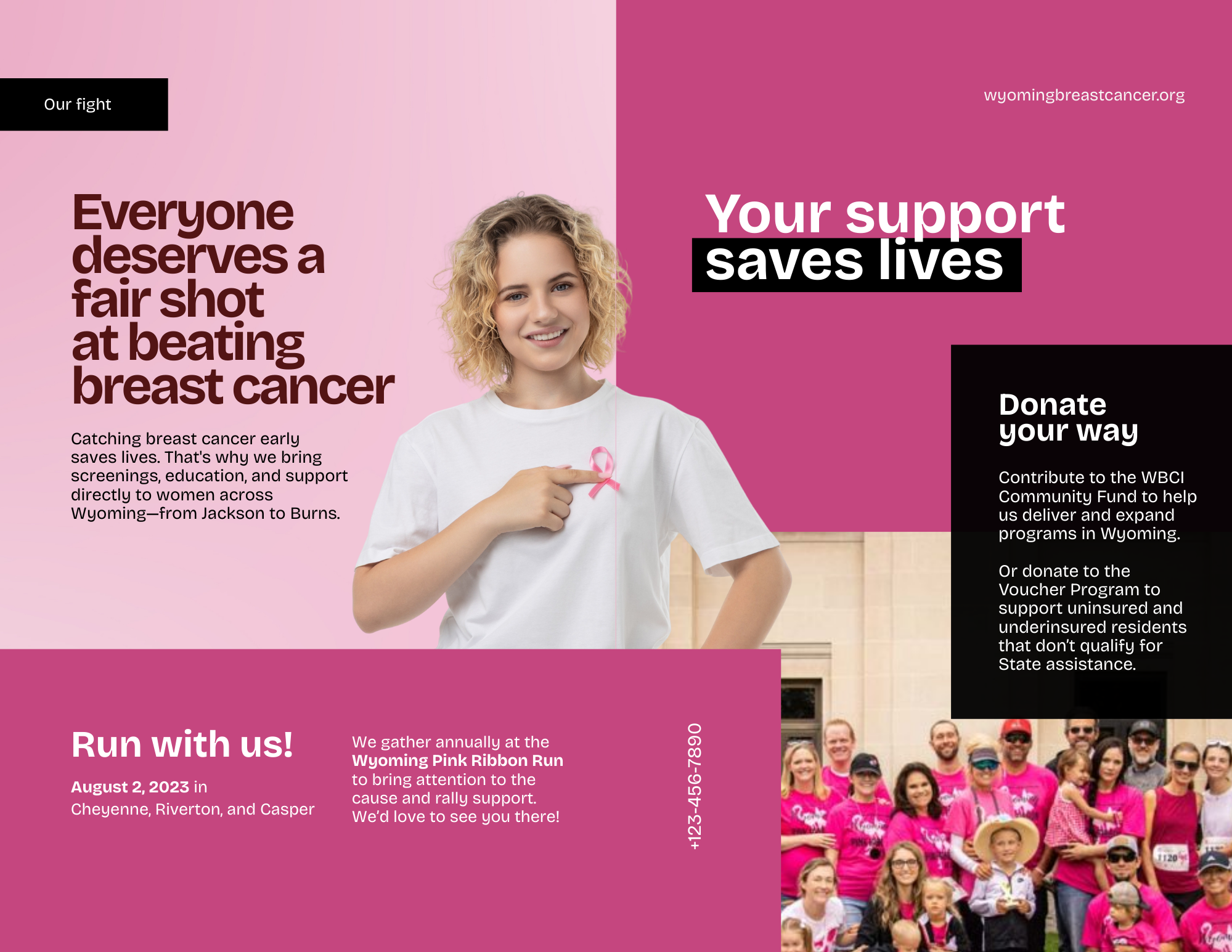 Orange Gree Modern Join Hands Change Lives, Volunteer Day Bifold Brochure.png