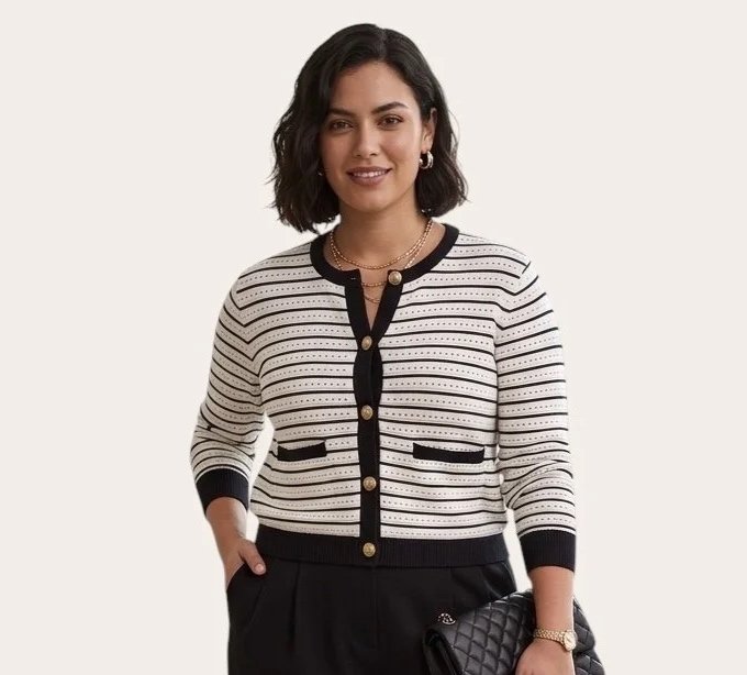 Rag & Bone | Evelyn Stripe Cotton Cardigan