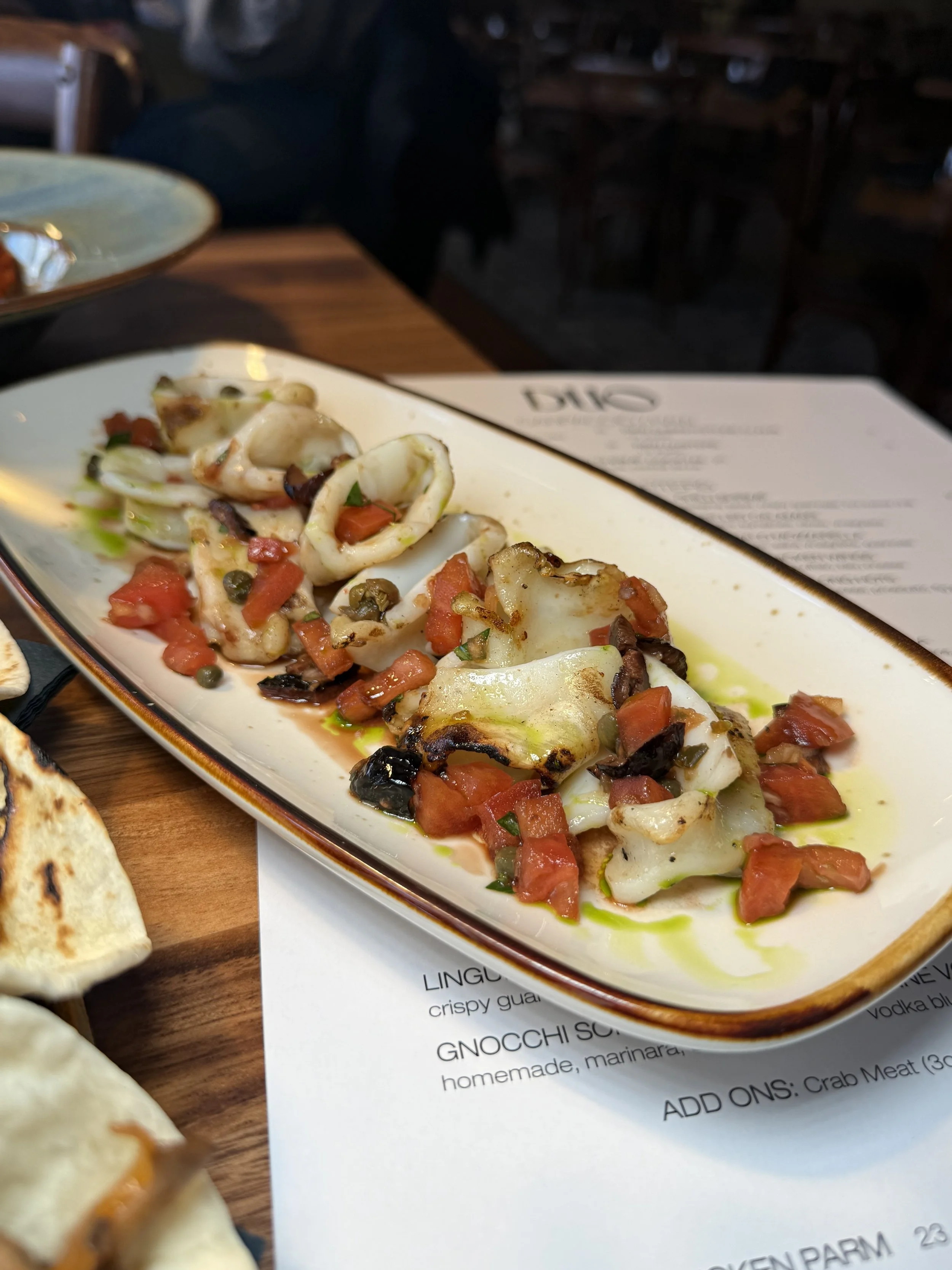 Here is our grilled calamari