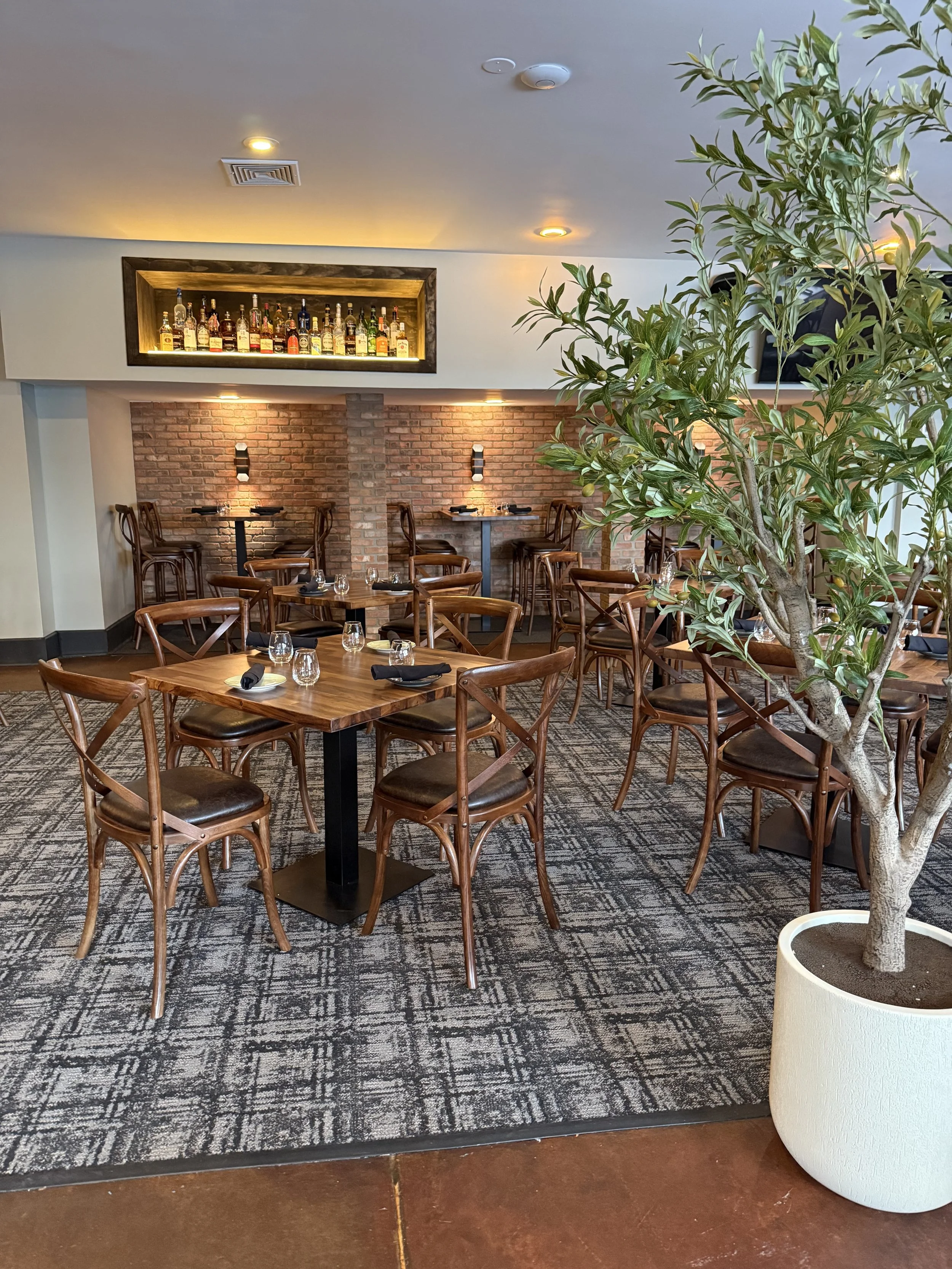 Our dining room area near the Ben Franklin Bridge mural wall