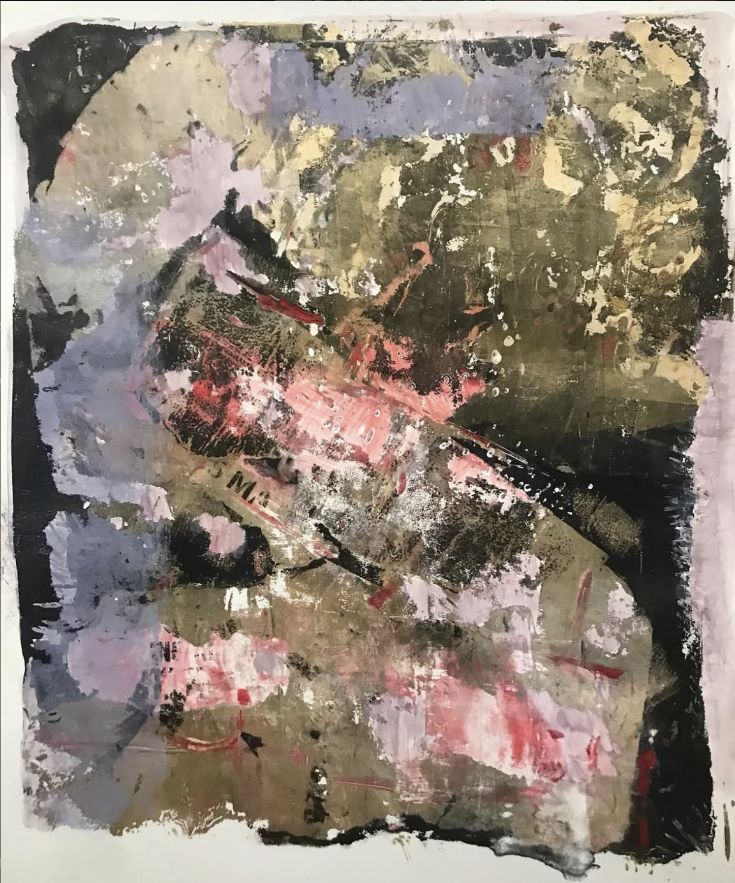 M, monoprint, 11" x 14", 2023