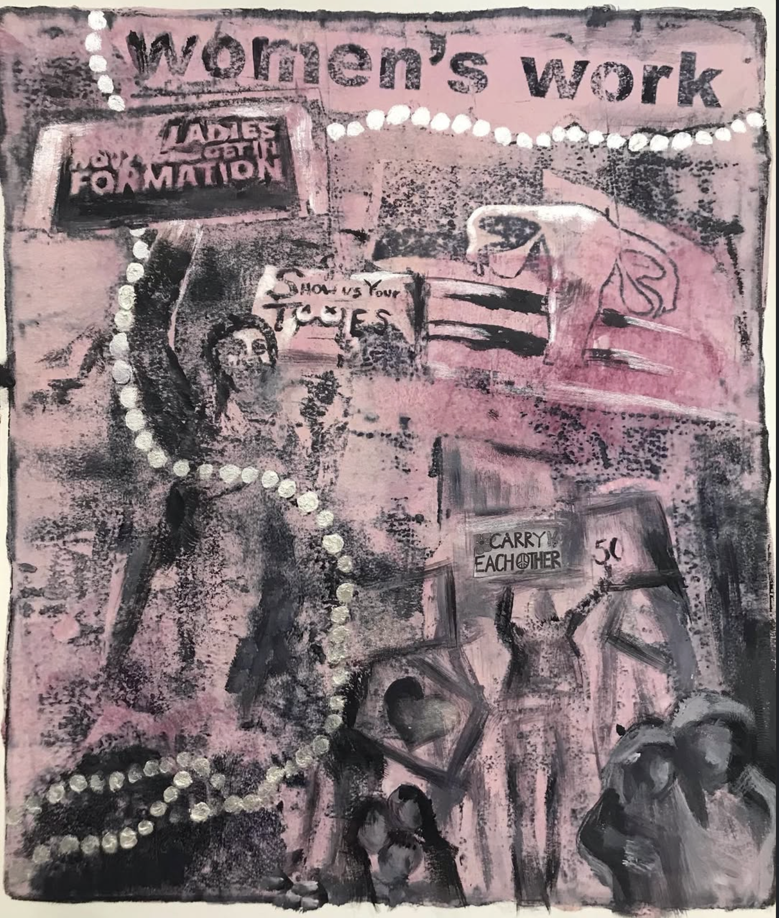 Women's Work, monoprint, 11" x 14", 2023