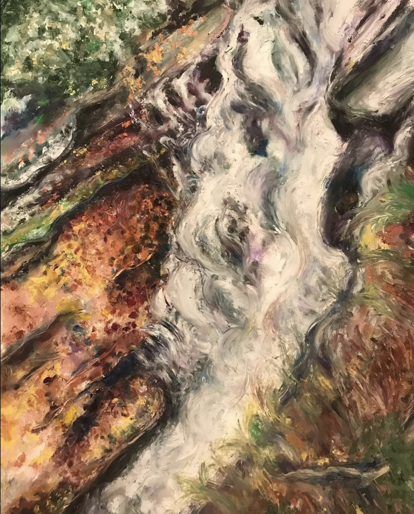 The Falls II, oil bar on paper, 11" x 14", 2021, private collection