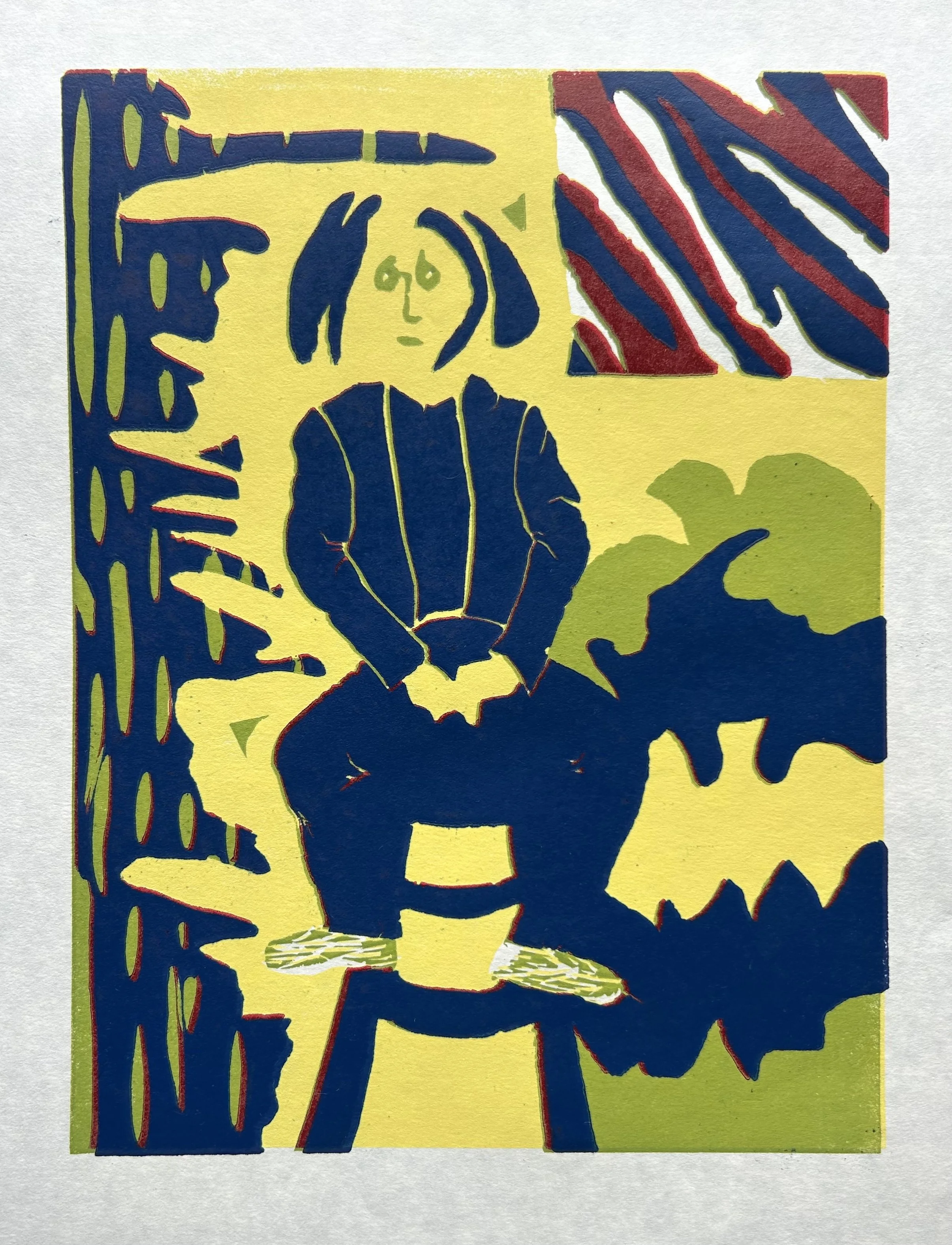 John Lennon Tribute, block print, 8" x 10", 1996