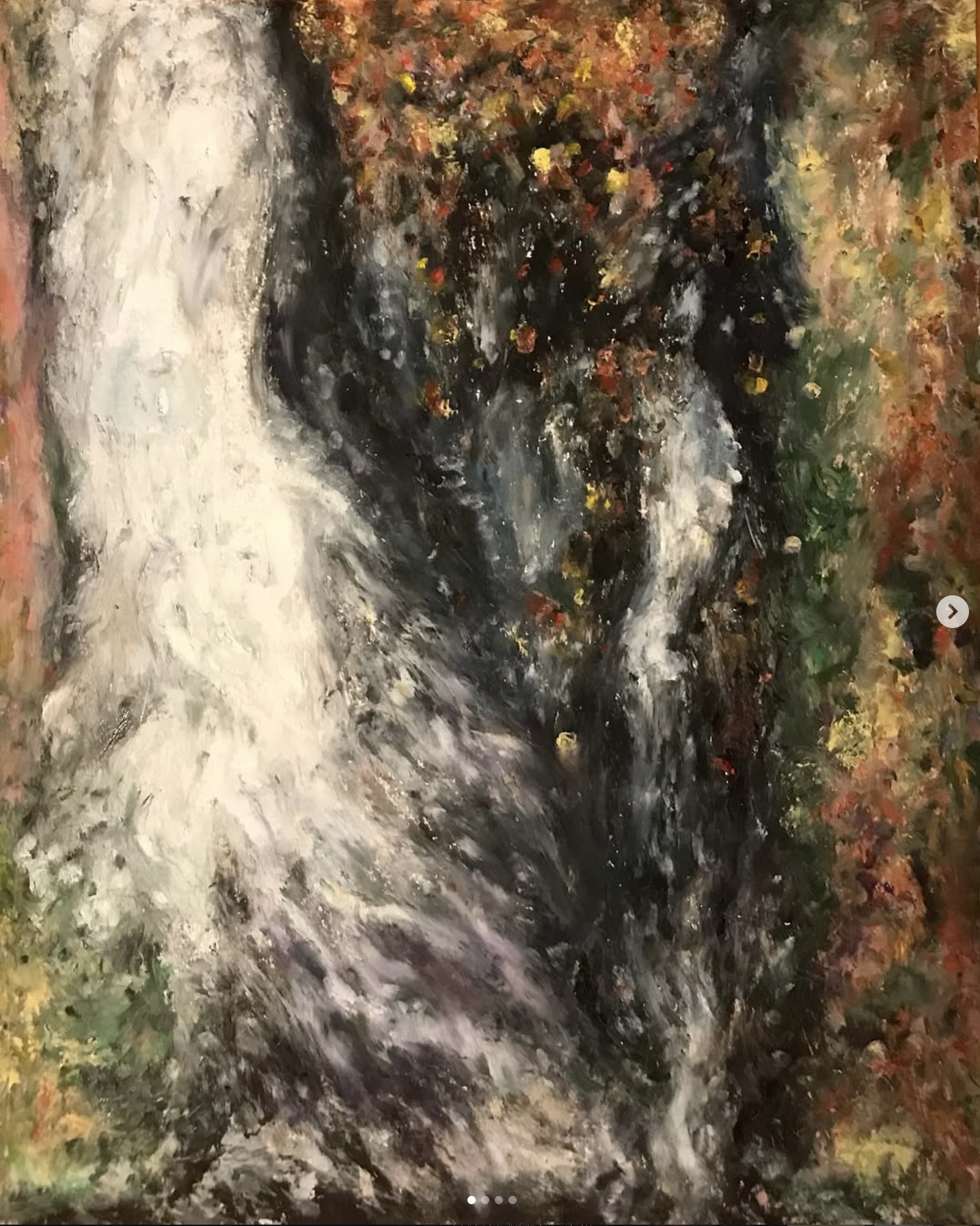 The Falls, oil bar on paper, 11" x 14", 2021, private collection