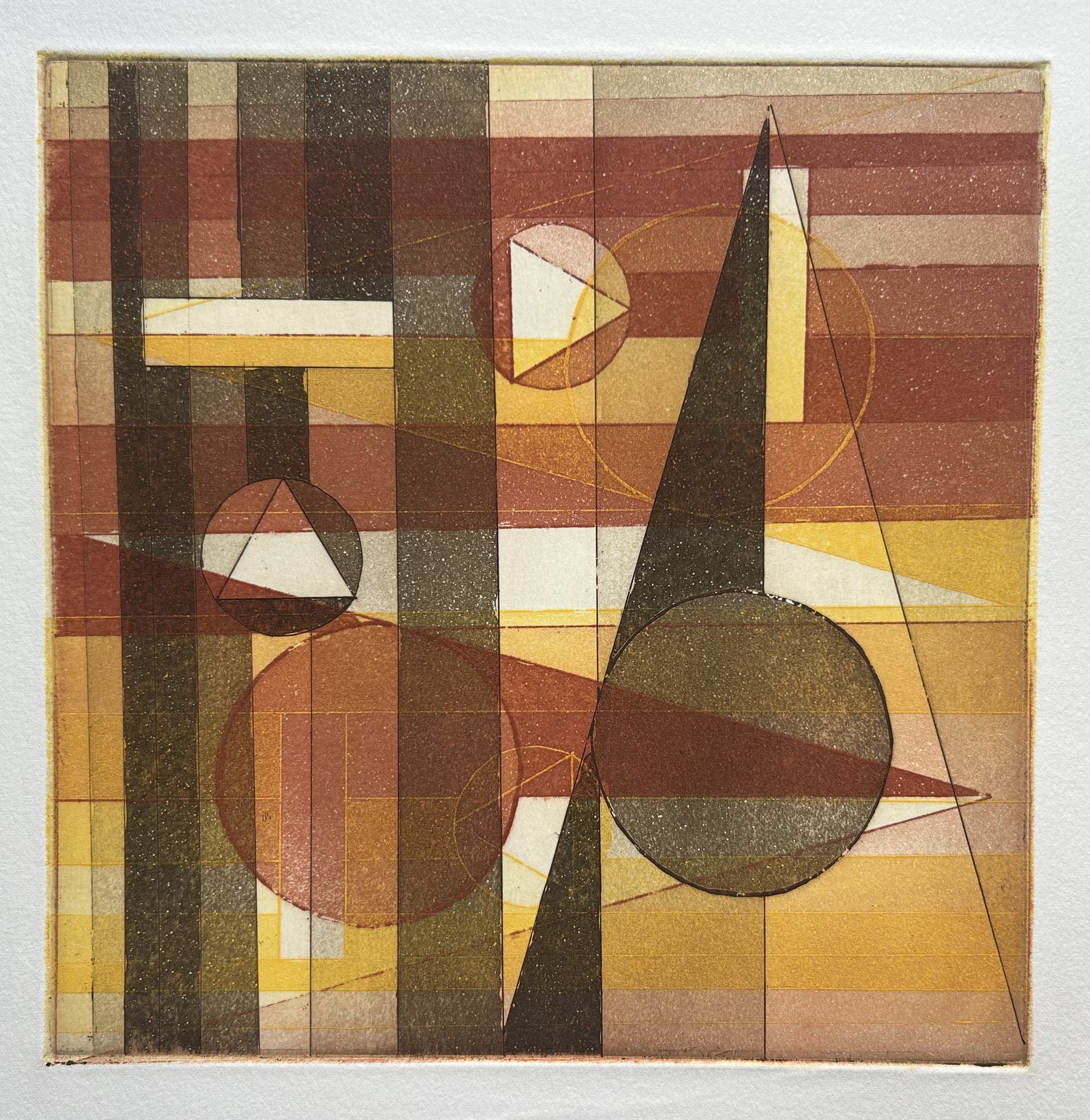 Color and Shapes Study #2, Etching, 12" x 12", 1996