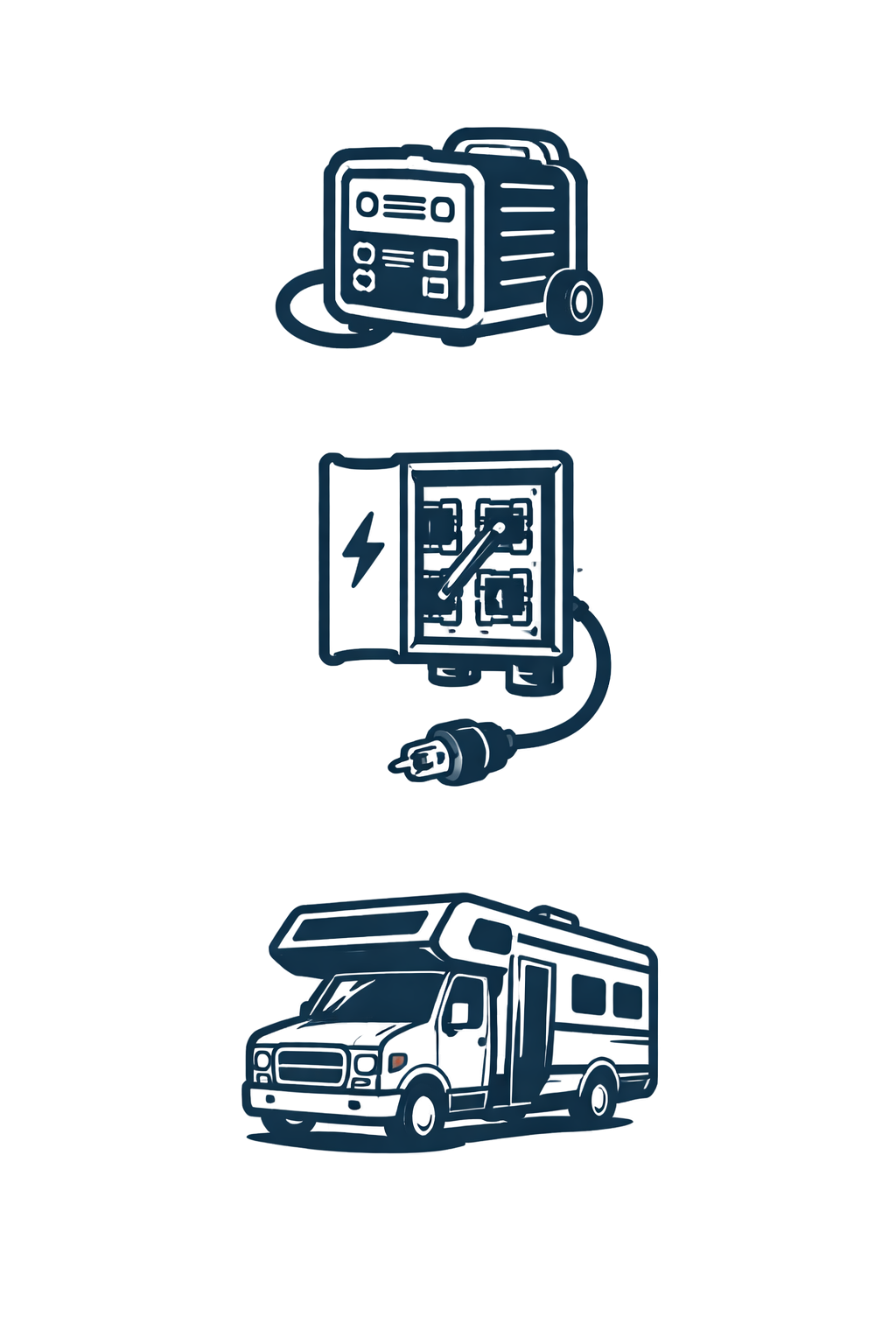 Generator interlock kit, inlet, and RV outlet installation in Brunswick County NC and North Myrtle Beach SC