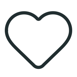 Black outline of a heart on a white background