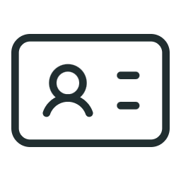 Icon of a person and a horizontal line resembling a name or ID card