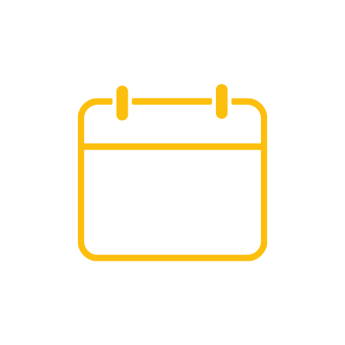 Yellow calendar icon on a black background.