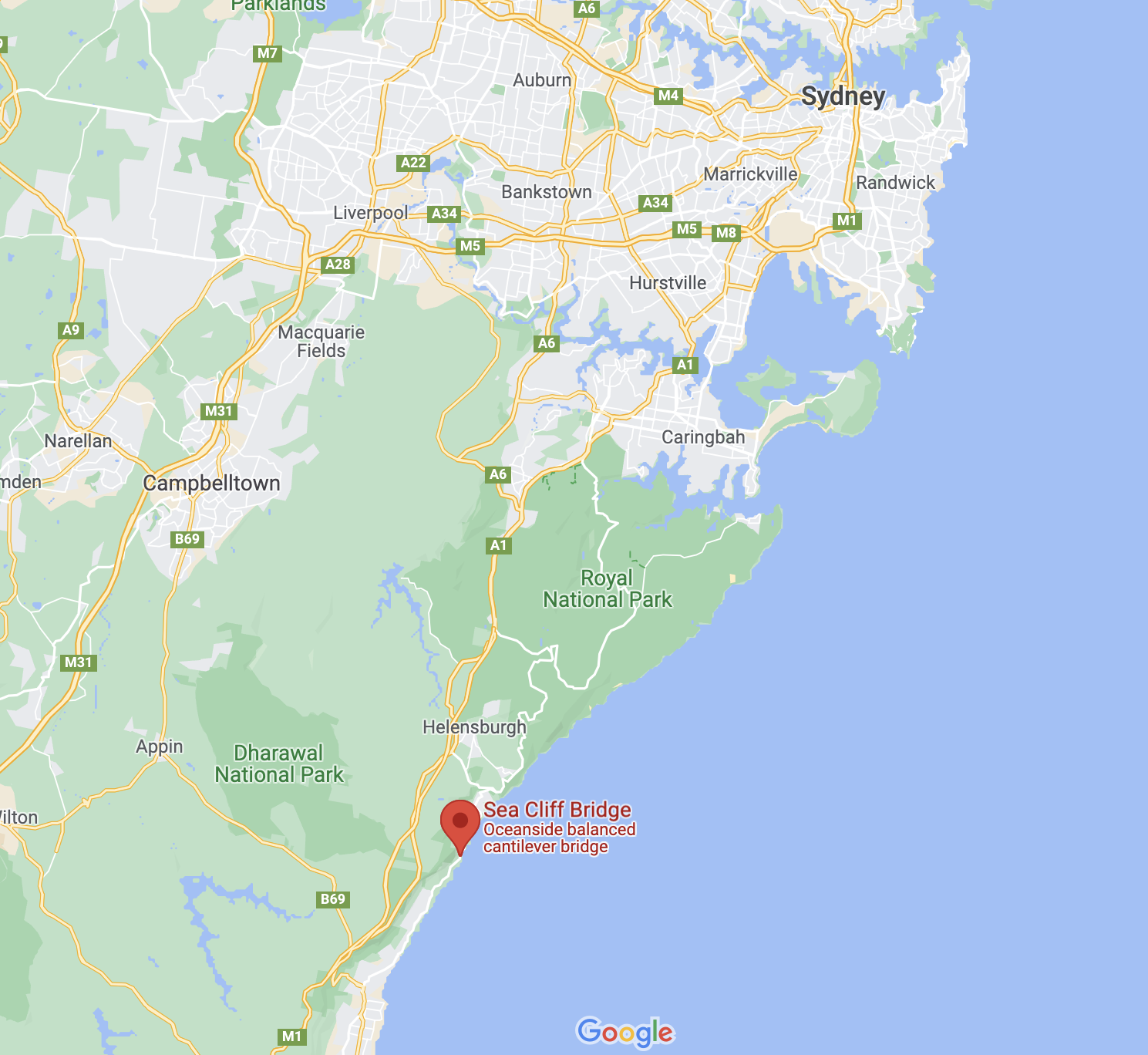 sea cliff bridge atrakcje Sydney. australia blog podróżniczy