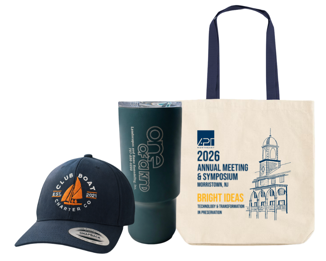 Hat, tumbler and tote custom branded for companies and events
