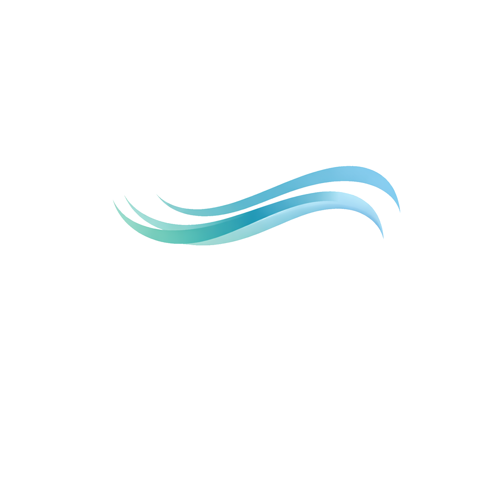 Abstract blue wavy lines on a white background.