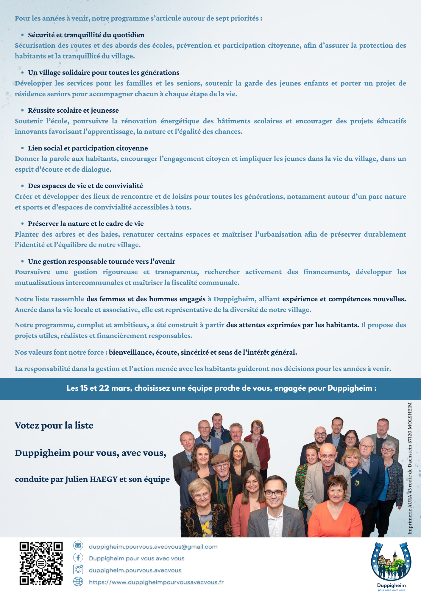Chères Duppigheimoises, Chers Duppigheimois, Il y a 6 ans vous avez fait un choix fort  confier l'avenir de Duppigheim à une équipe nouvelle animée par une seule ambition  agir pour l'intérêt géné (53).png