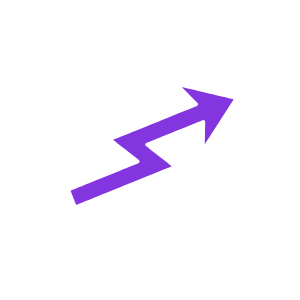 Black background with a purple lightning bolt and an upward arrow.