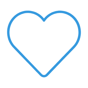Blue-outlined heart on a black background.
