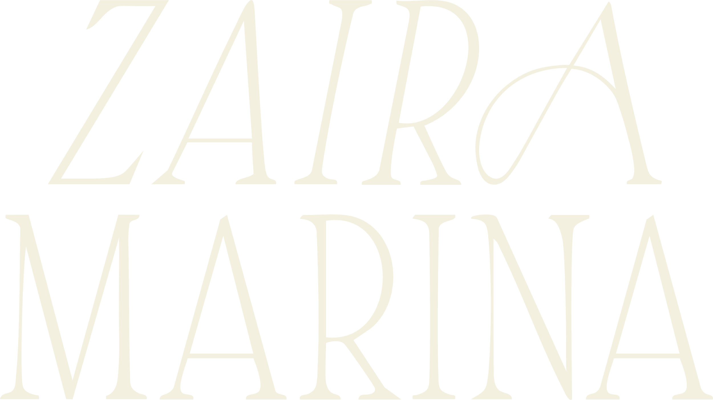 Stylized text in a serif font spelling 'ZANDAMARINA' on a black background.