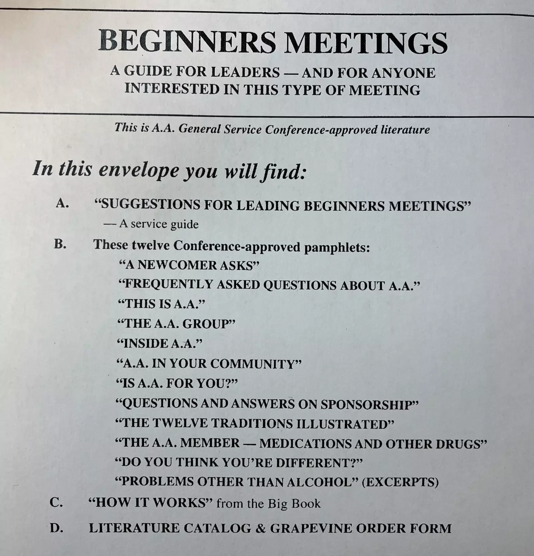 Open Beginner's Lead/Discussion 