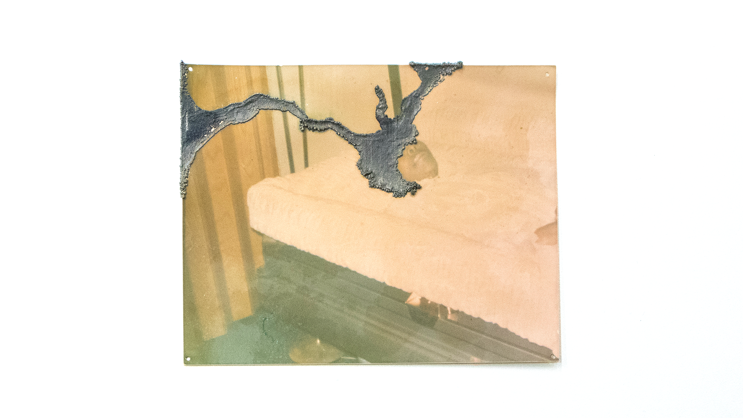 Electroplated found photograph, 2019