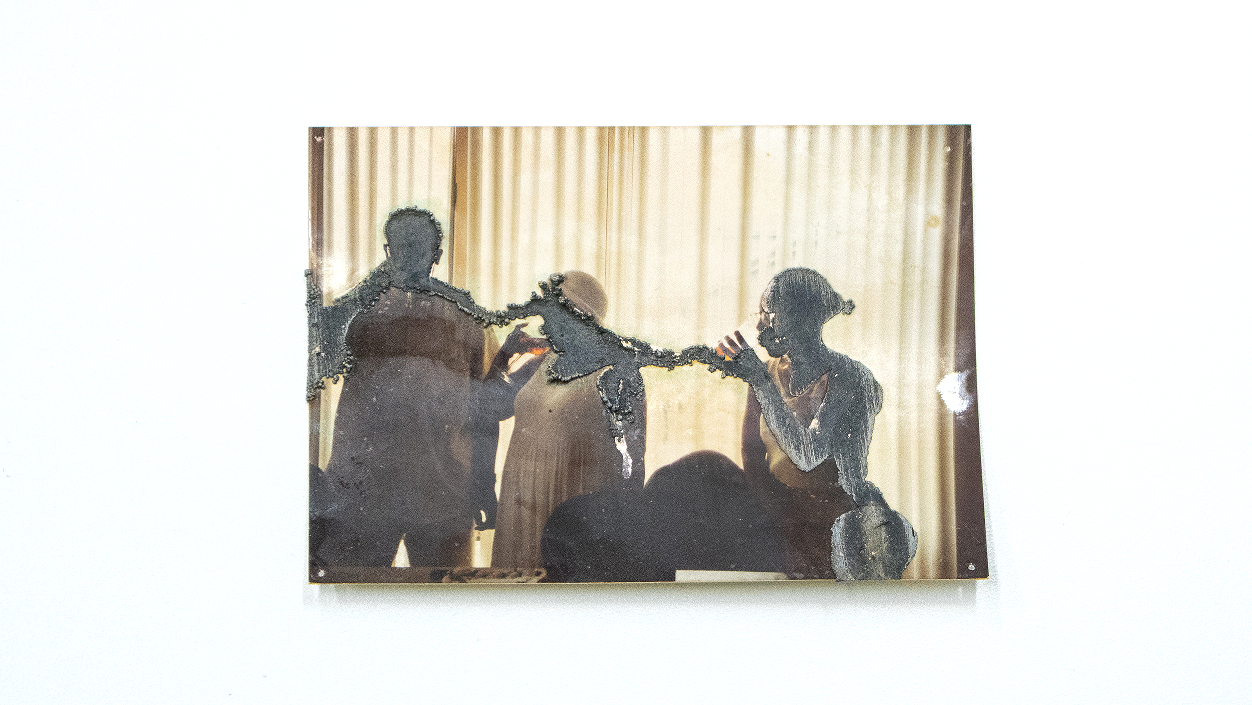 Electroplated found photograph, 2019