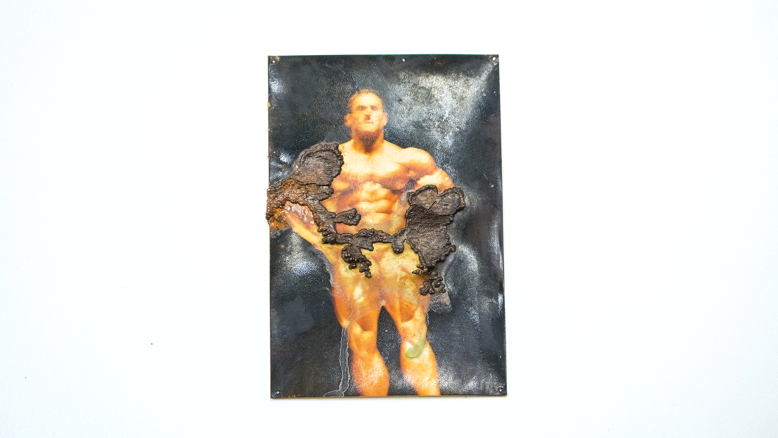 Electroplated found photograph, 2019
