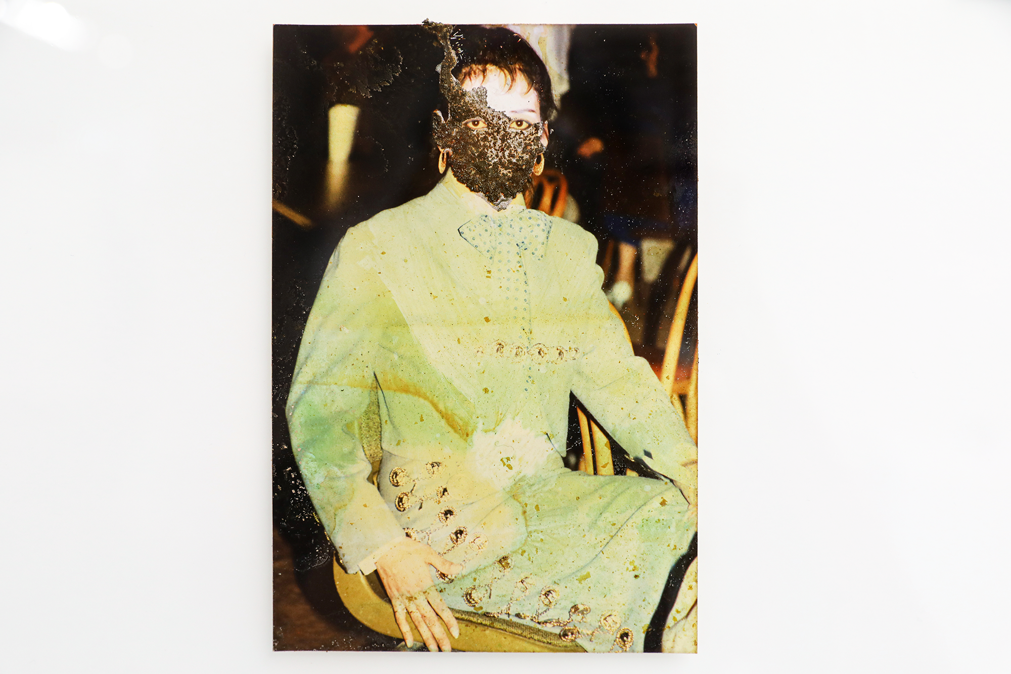 "catalyzer 5," Electroplated found
photograph in epoxy, 2024, 12" x 8" 