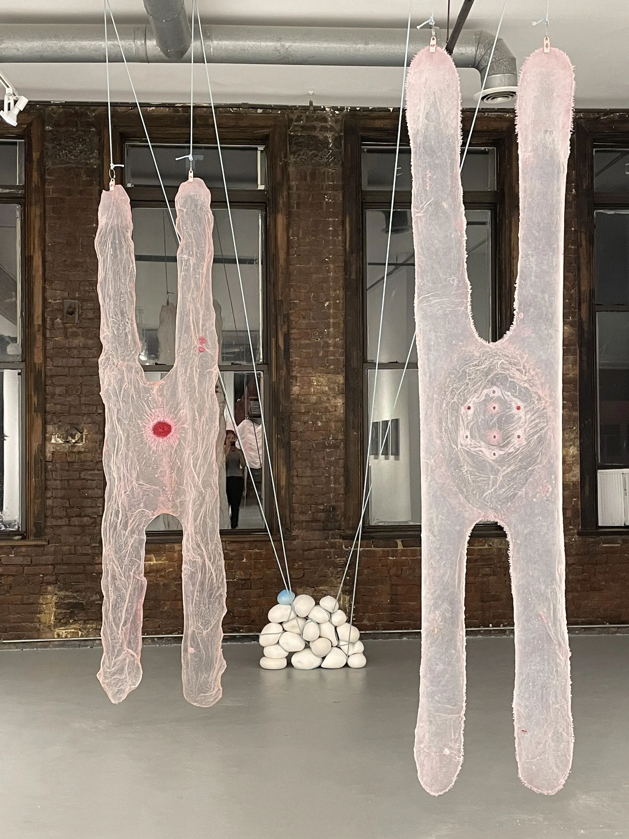 Strawberry Legs II & III installed in "Viscera" at Simone Subal Gallery (2022)