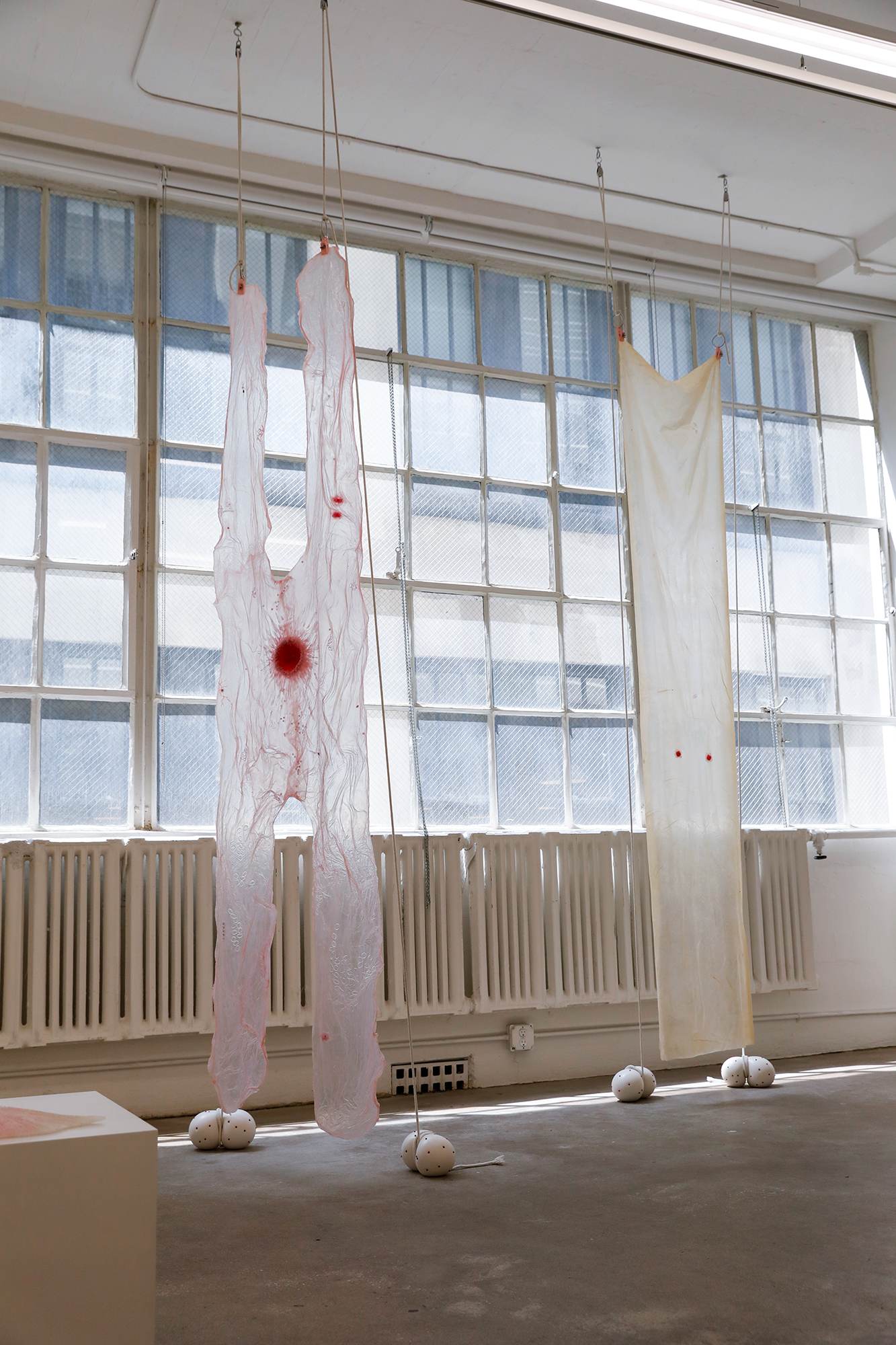 Strawberry Legs I & II installed in "Augurhythms" at Hesse Flatow (2022)