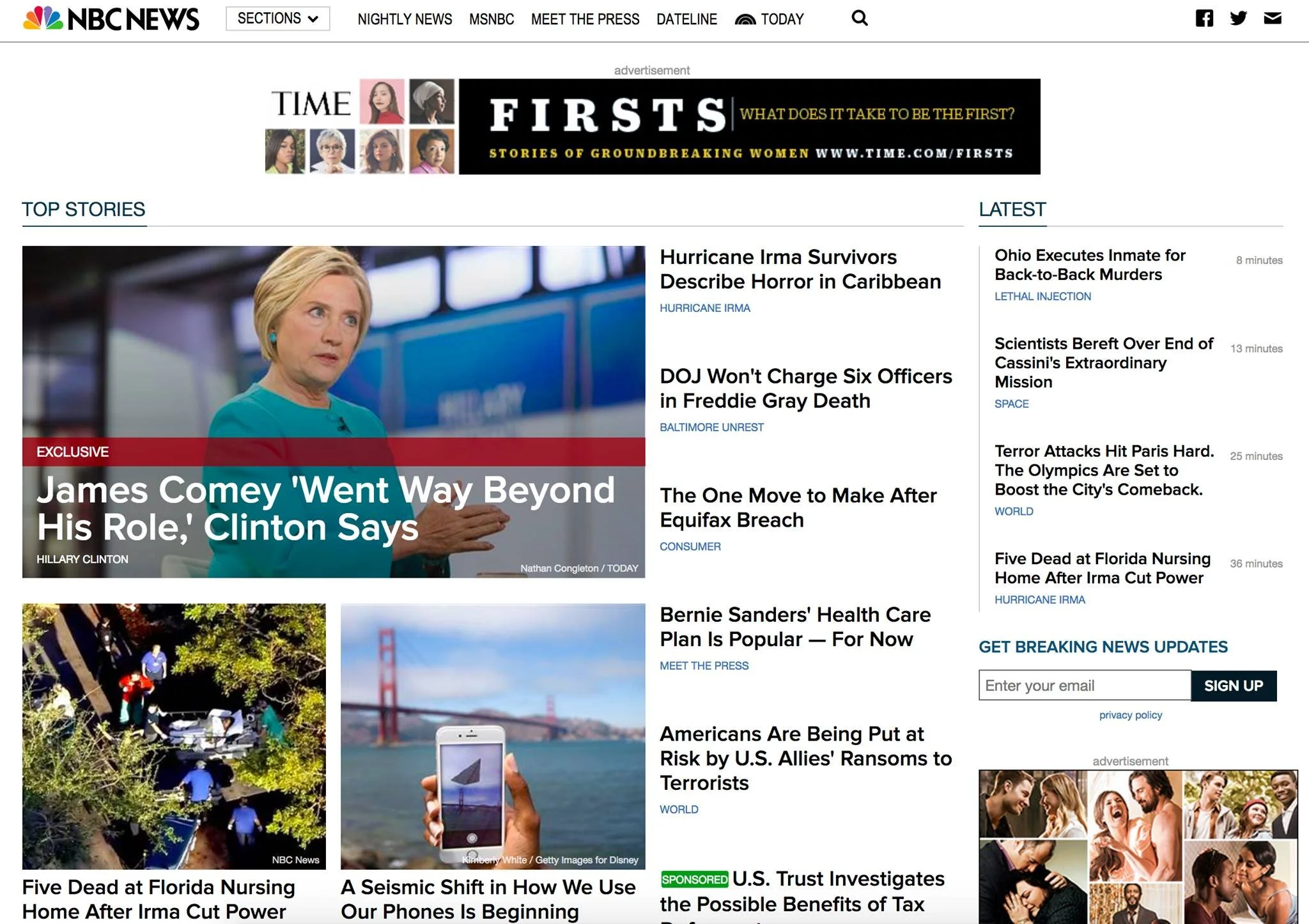 NBC News, "Hillary Clinton: I Was 'Dumbfounded' When Comey Reopened Email Probe", By Adam Edelman, 2017