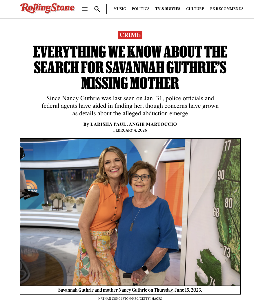 Savannah Guthrie and her mother Nancy Guthrie standing together indoors, smiling at the camera, with a weather map on the wall behind them.