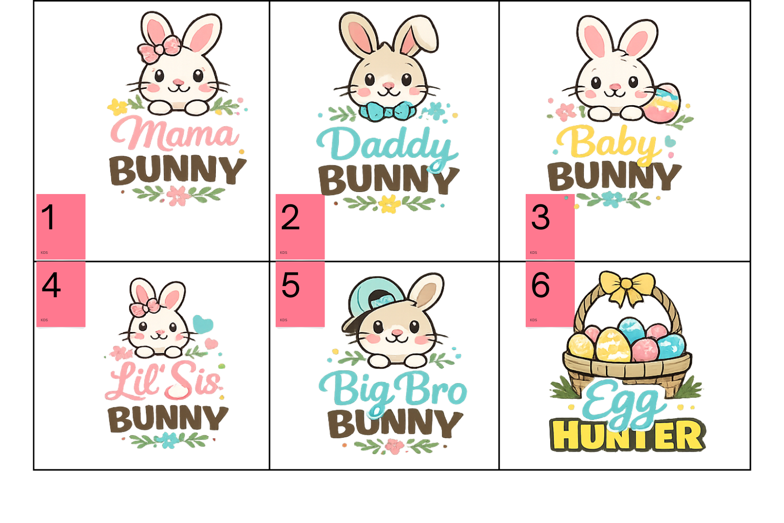 Easter Design - 3 Family Coordinated