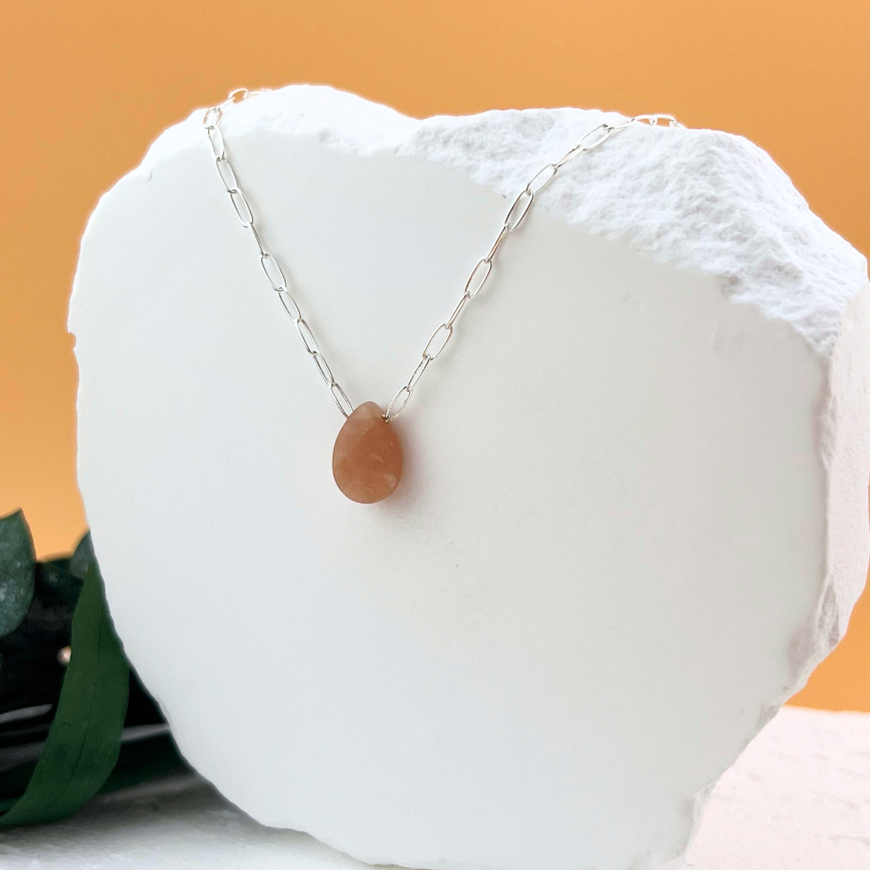 Peach Moonstone Necklace
