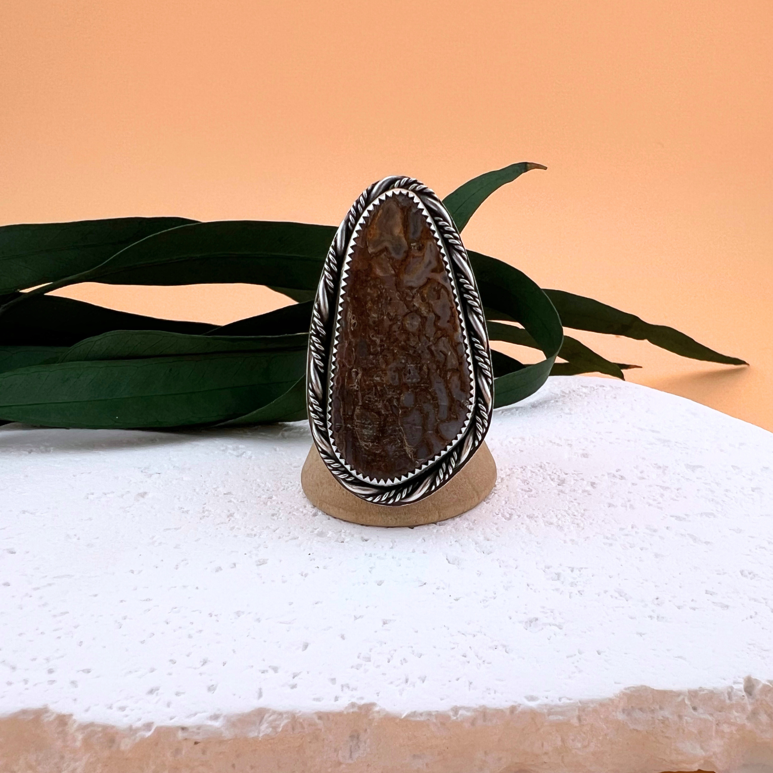 Fossilized Dinosaur Bone Ring