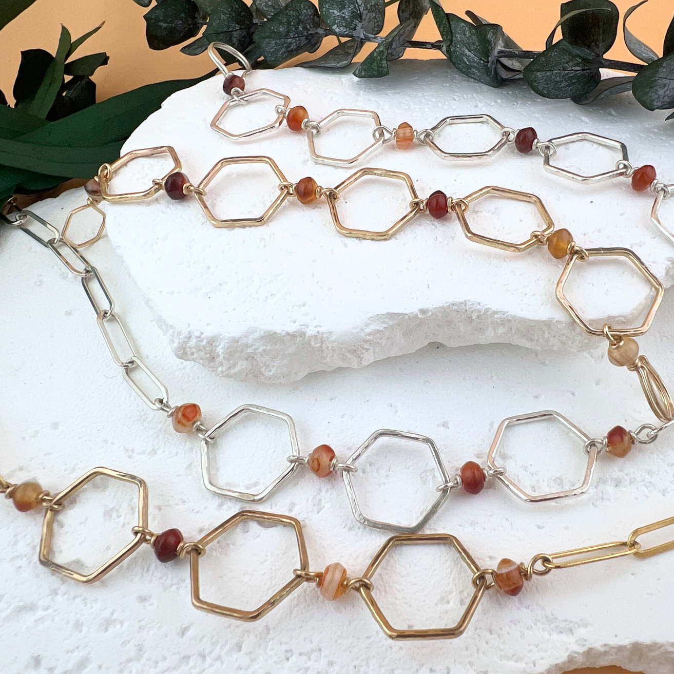 Hex + Stone Necklace